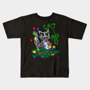 Cat Gifts, Merry Christmas Catmas Tree Cat & Christmas Tree Funny Gift Kids T-Shirt